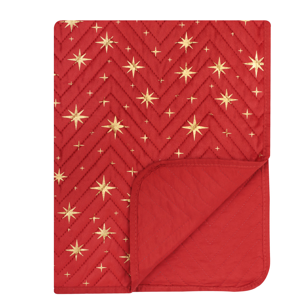 PROVANCE Щелкунчик Покрывало велюр, звезды, 200х220см, 100% полиэстер, 2 дизайна, арт.№ 492-248