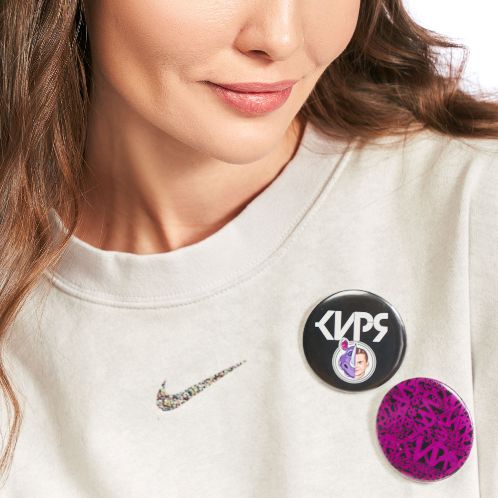 Значок круглый на булавке "КИРЯ", пластик, металл, 3,8 см, арт.№ 006-004