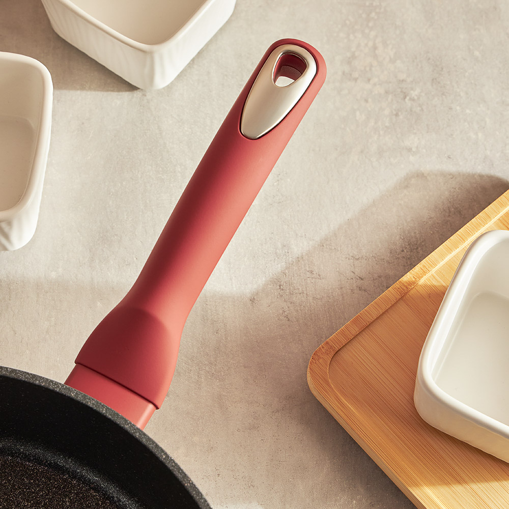 SATOSHI Лувьер Сковорода литая глубокая d24см, антипригарное покрытие мрамор, индукция, арт.№ 846-651