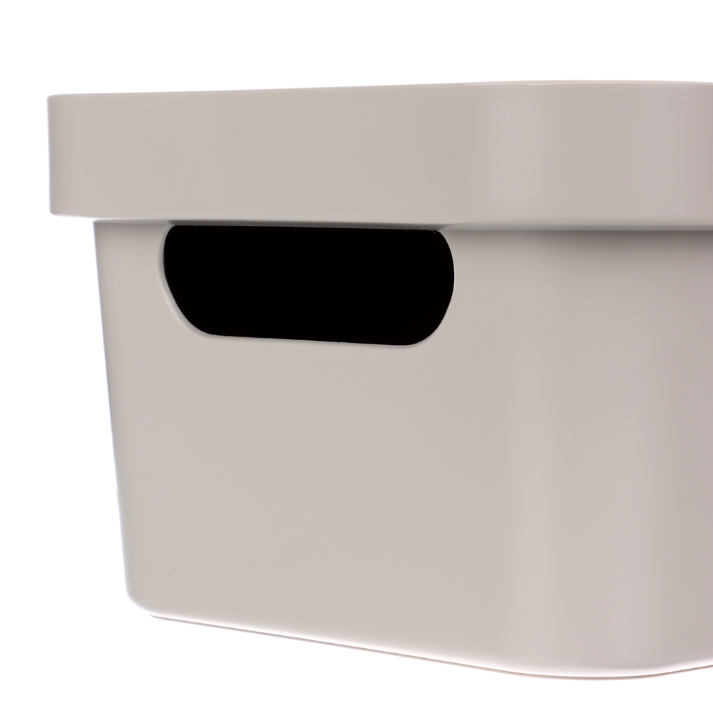 Ящик с крышкой универсальный Luxe, 270х190х120мм, 4,6л, светло-бежевый, арт.№ 457-823