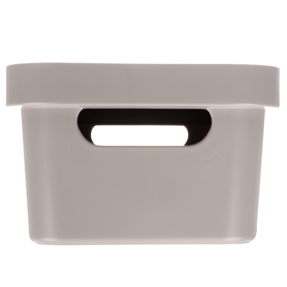 Ящик с крышкой универсальный Luxe, 270х190х120мм, 4,6л, светло-бежевый, арт.№ 457-823