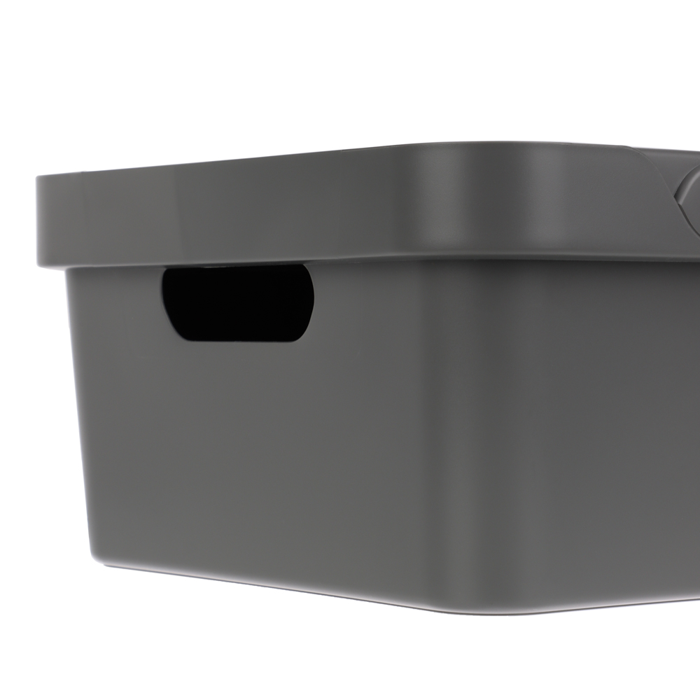 Ящик с крышкой универсальный Luxe, 380х276х140мм, 12л, серый, арт.№ 457-826