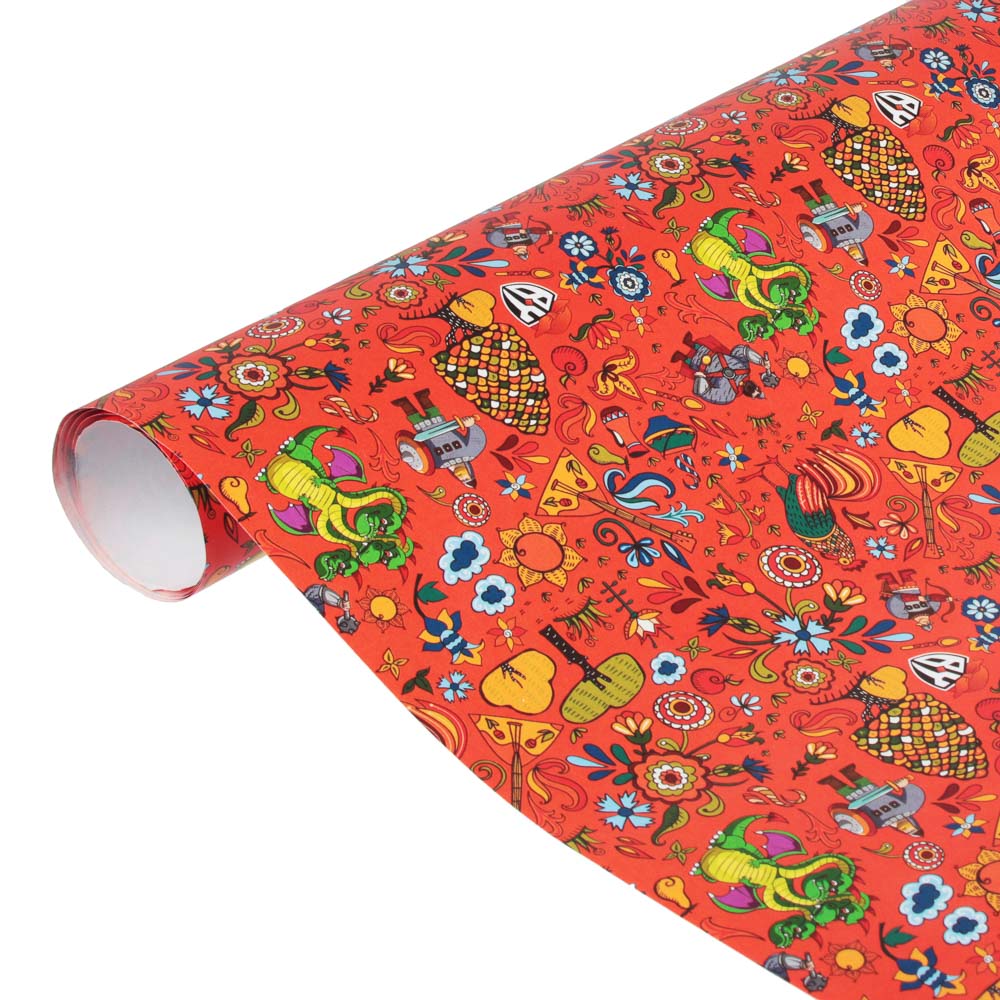 BY Сказки Бумага упаковочная, 68,5х100см, мелованная, 80г, 2 дизайна, арт.2, арт.№ 207-077