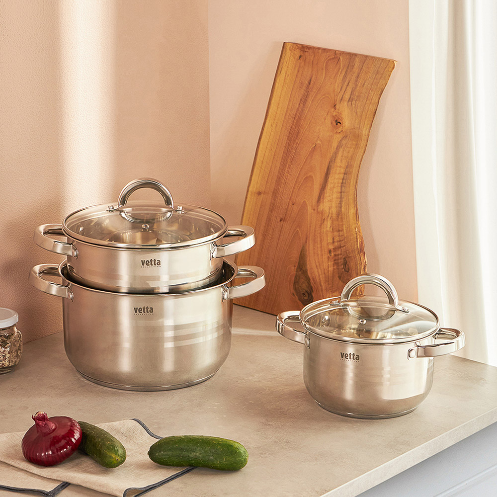 VETTA Фултон Кастрюля 24х14см, 5,4л, со стекл. крышкой, индукция, арт.№ 822-115