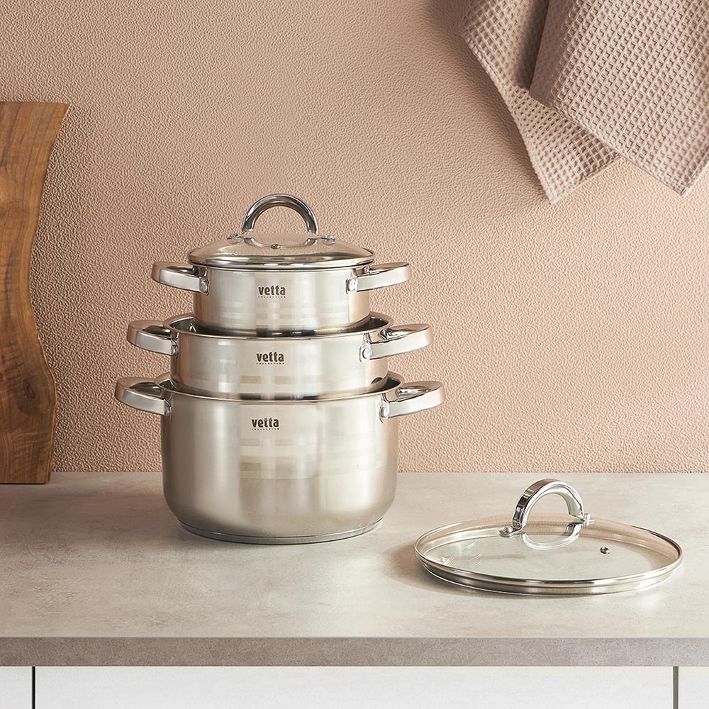 VETTA Фултон Кастрюля 24х14см, 5,4л, со стекл. крышкой, индукция, арт.№ 822-115