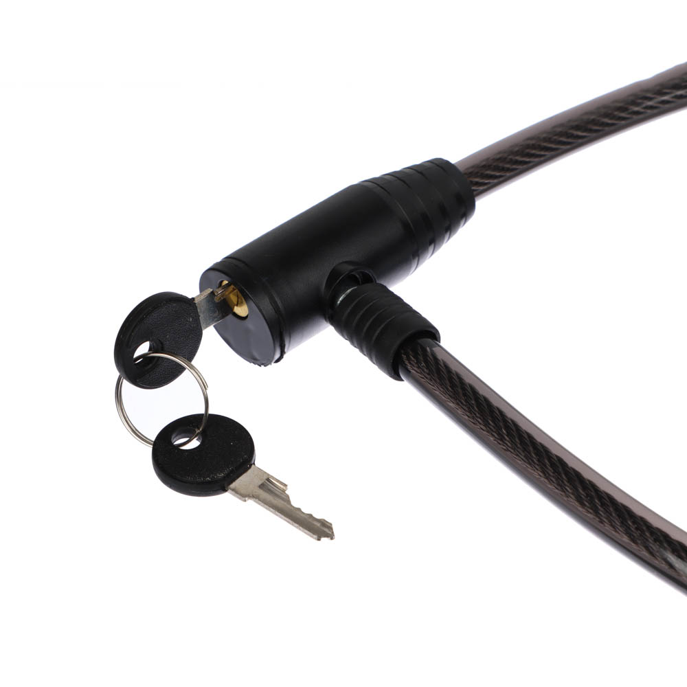 VETTA Замок велосипедный противоугонный тросовый, эконом, металл, ПВХ, пластик, 12x800мм, арт.№ 468-095