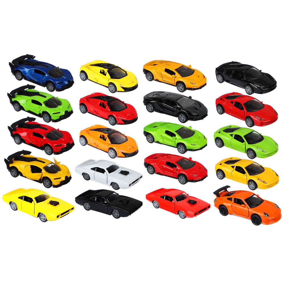 ИГРОЛЕНД Машинка инерционная, 1:32, двери открываются, алюминий, 12х6х4см, 20 дизайнов, арт.№ 292-137