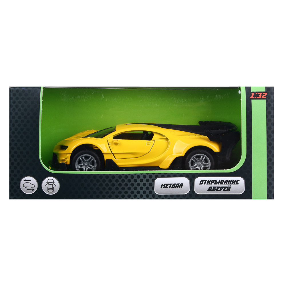 ИГРОЛЕНД Машинка инерционная, 1:32, двери открываются, алюминий, 12х6х4см, 20 дизайнов, арт.№ 292-137