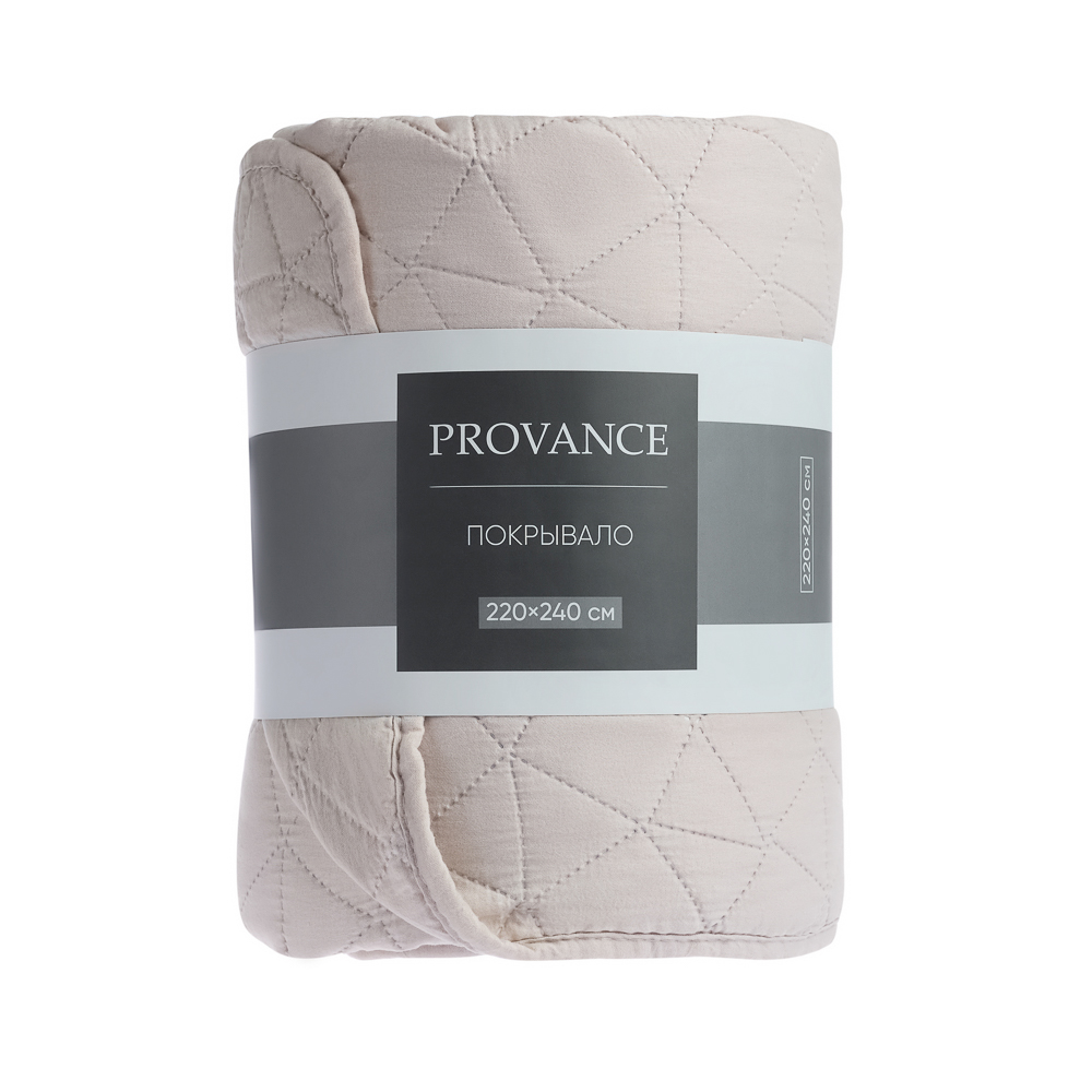 PROVANCE Хейзел Покрывало с эффектом вареного хлопка 220х240см, 100% полиэстер, бежевый, арт.№ 486-204