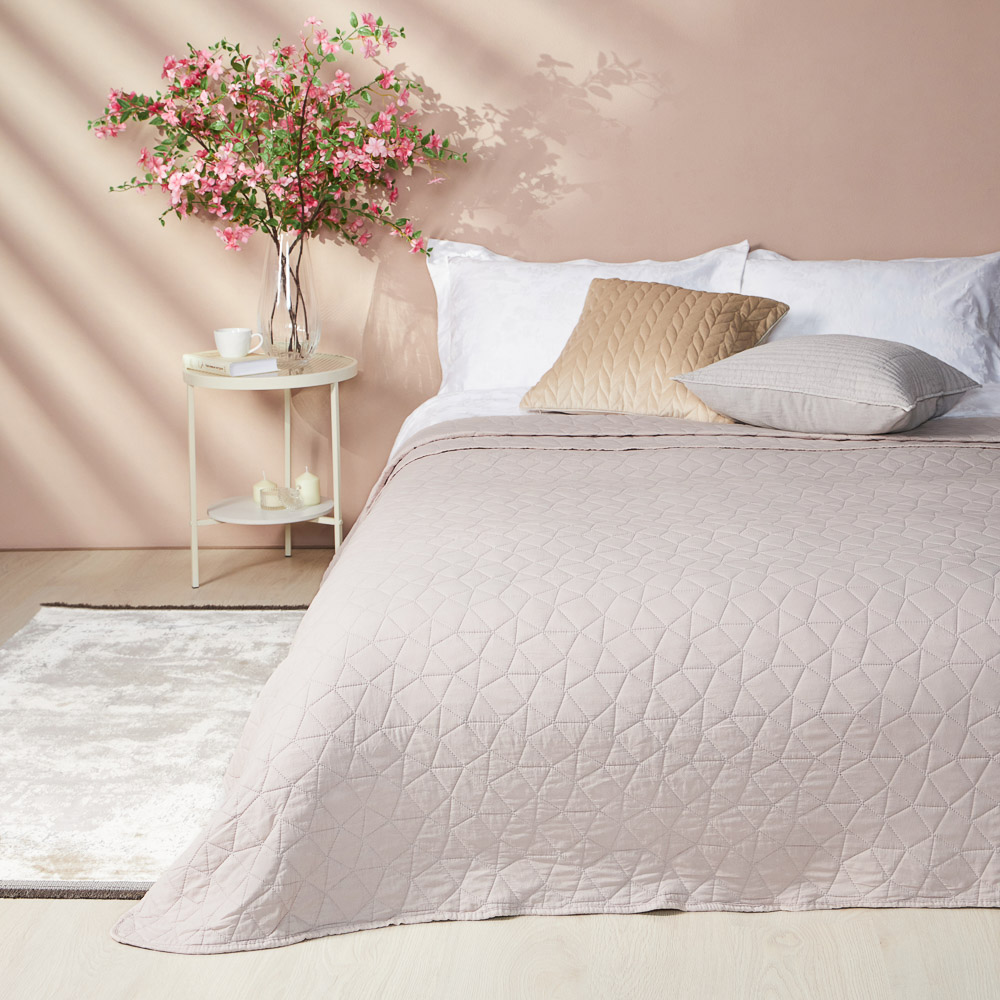 PROVANCE Хейзел Покрывало с эффектом вареного хлопка 220х240см, 100% полиэстер, бежевый, арт.№ 486-204