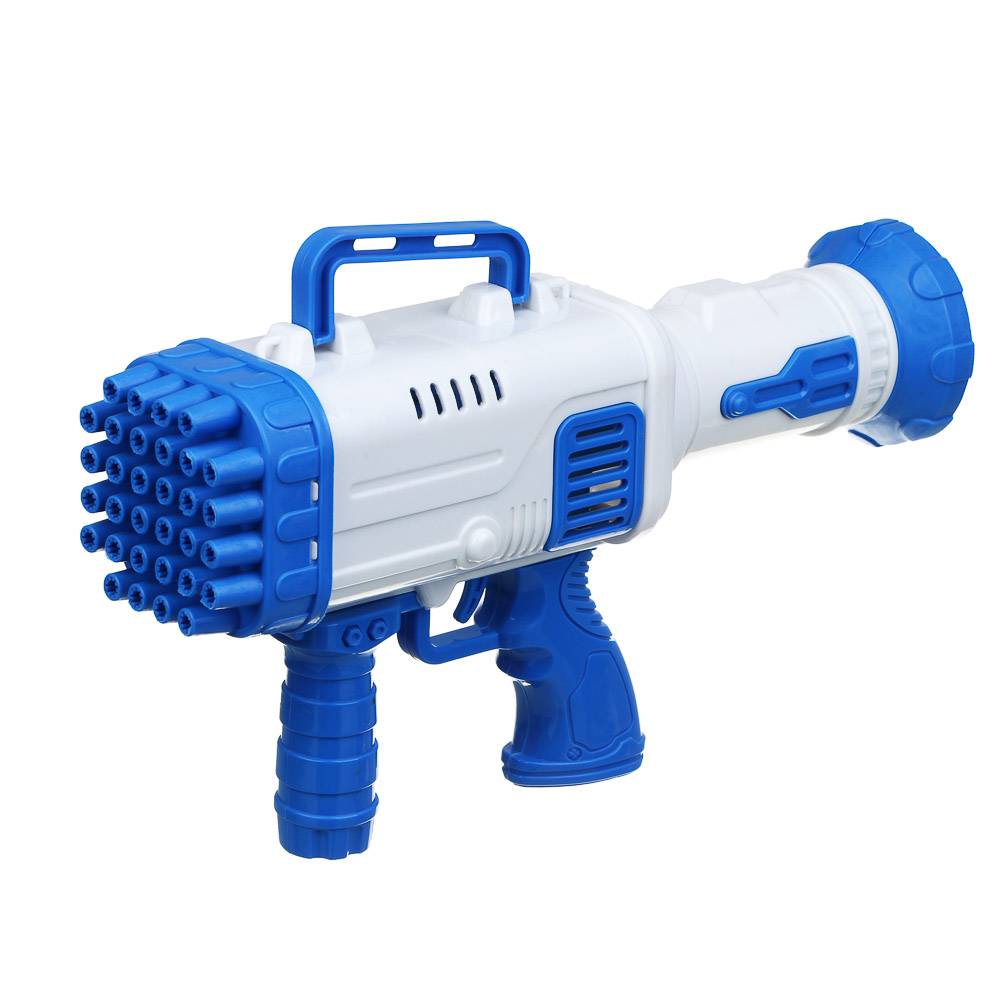 ИГРОЛЕНД Пулемет для мыльных пузырей, PP, 4хАА, 30 мл, мыльный раствор, 25,5х7х14,5 см, 2 цвета, арт.№ 460-038