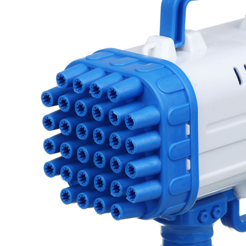 ИГРОЛЕНД Пулемет для мыльных пузырей, PP, 4хАА, 30 мл, мыльный раствор, 25,5х7х14,5 см, 2 цвета, арт.№ 460-038