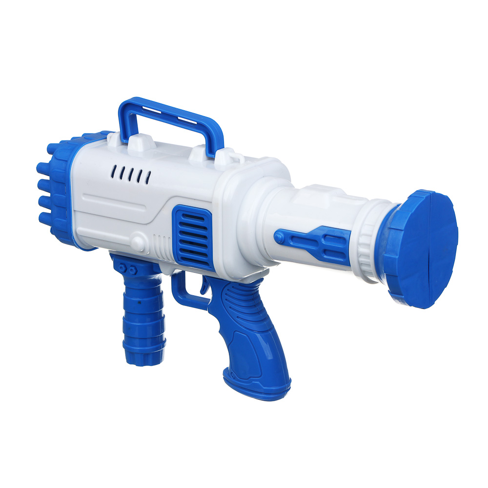 ИГРОЛЕНД Пулемет для мыльных пузырей, PP, 4хАА, 30 мл, мыльный раствор, 25,5х7х14,5 см, 2 цвета, арт.№ 460-038