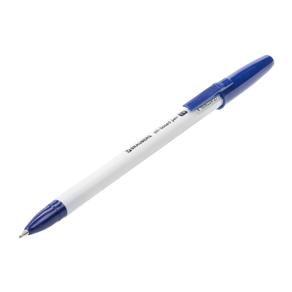 Ручка шариковая масляная BRAUBERG Stick Medium, СИНЯЯ, узел 1 мм, линия 0,5 мм, 143419, арт.№ 627-113