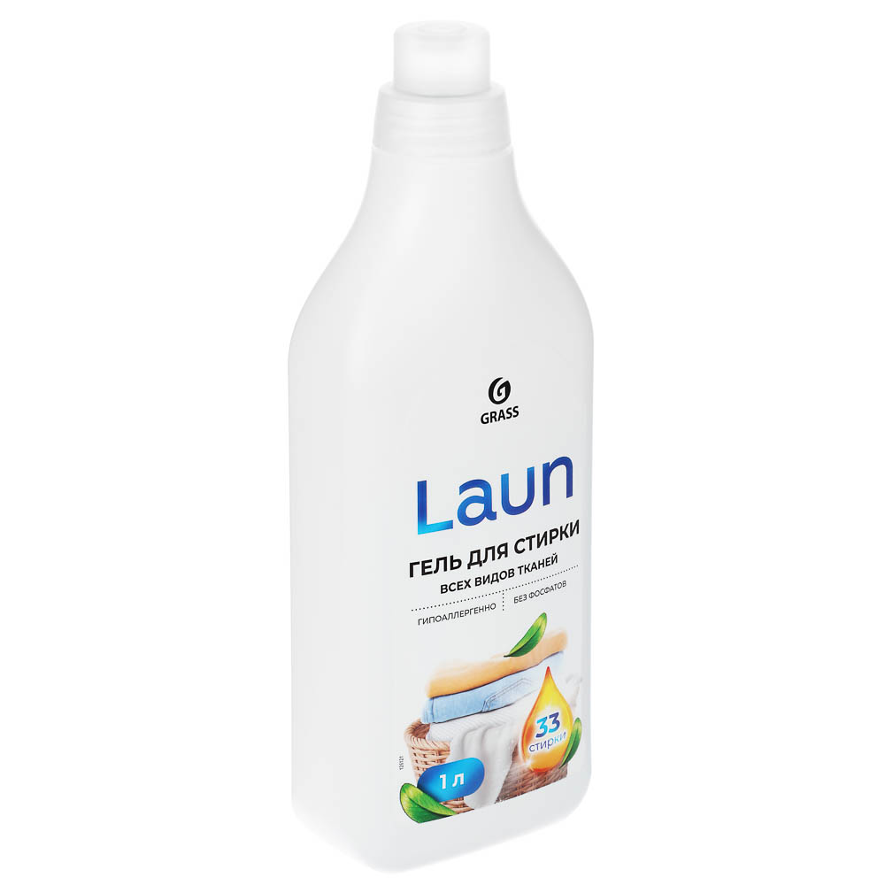 Гель для стирки Laun Grass 2в1 с пятновыводителем/для всех видов тканей,1л, арт.№ 955-003