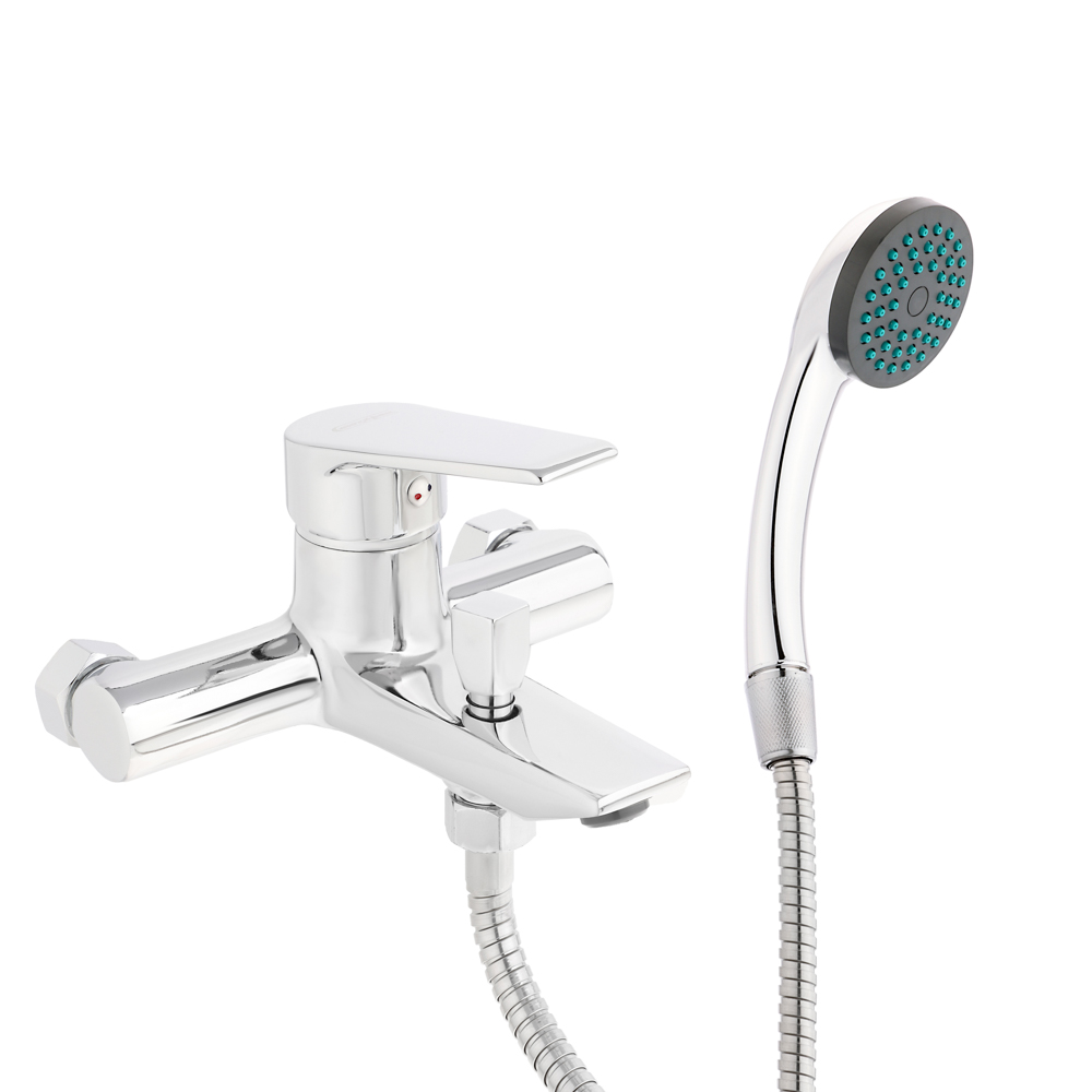 СоюзКран Смеситель для ванны с душем, короткий излив, керам. картридж 35мм, хром, цинк, SK07-M105, арт.№ 567-082