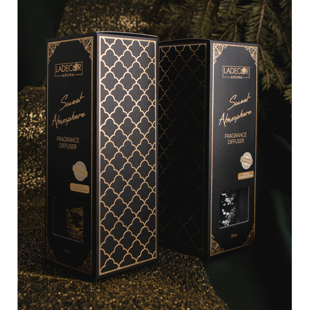 LADECOR Аромадиффузор с палочками, 120 мл, 4 аромата, арт.№ 412-072