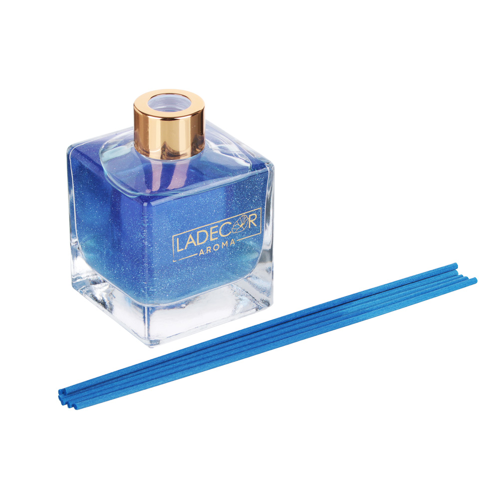 LADECOR Аромадиффузор с палочками, с блестками, 200 мл, 4 аромата, арт.№ 412-074