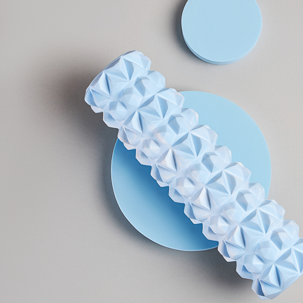 SILAPRO MAX Роллер для миофасциального массажа, сине-белый, 30х8.5см, EVA, PVC, арт.№ 192-036