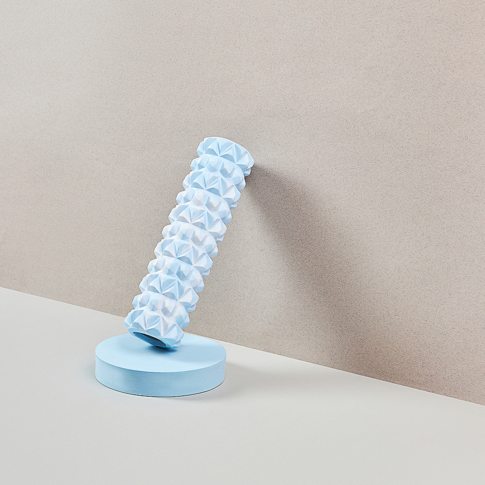 SILAPRO MAX Роллер для миофасциального массажа, сине-белый, 30х8.5см, EVA, PVC, арт.№ 192-036