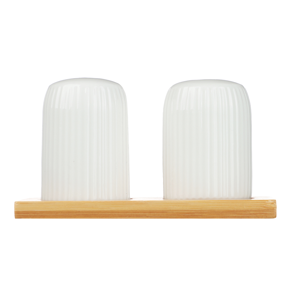 Набор для соли и перца тм MILLIMI, 60 мл × 2, фарфор, бамбук, арт.№ 816-274