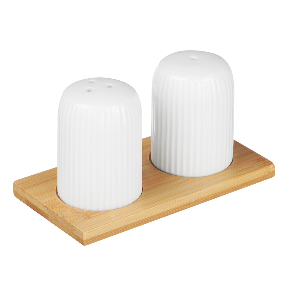 Набор для соли и перца тм MILLIMI, 60 мл × 2, фарфор, бамбук, арт.№ 816-274