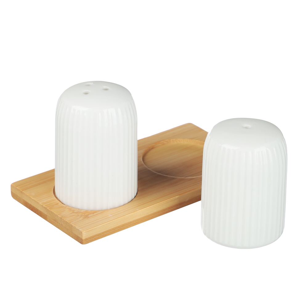 Набор для соли и перца тм MILLIMI, 60 мл × 2, фарфор, бамбук, арт.№ 816-274