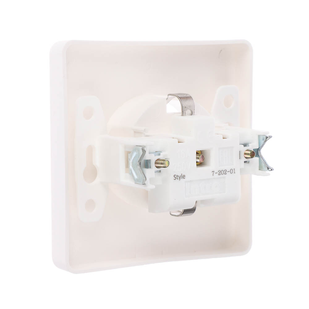 Розетка скрытой установки Intro Style с заз. 2P+E Schuko, 16А-250В, IP20, СУ, 7-202-01, белый, арт.№ 904-146