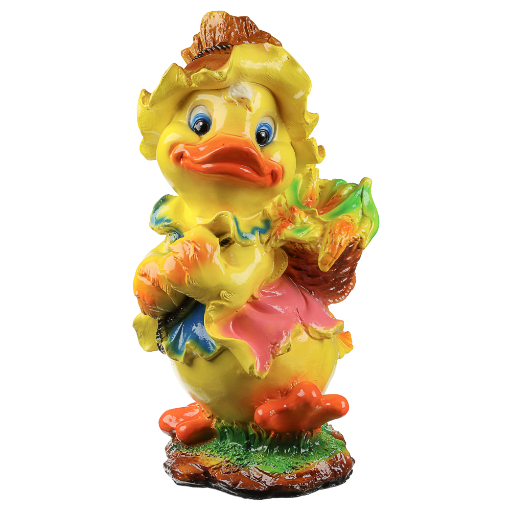 Фигура садовая "Утка с корзинкой" 48х28см, гипс, арт.№ 162-311