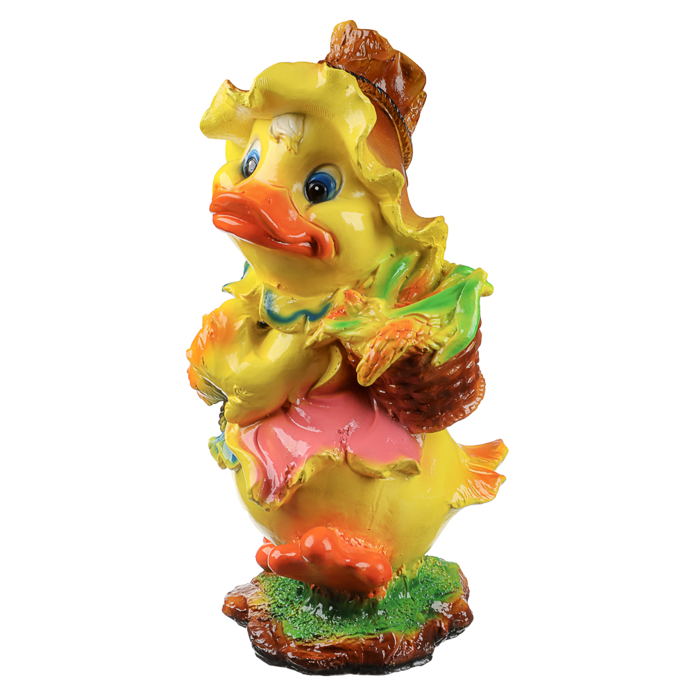 Фигура садовая "Утка с корзинкой" 48х28см, гипс, арт.№ 162-311