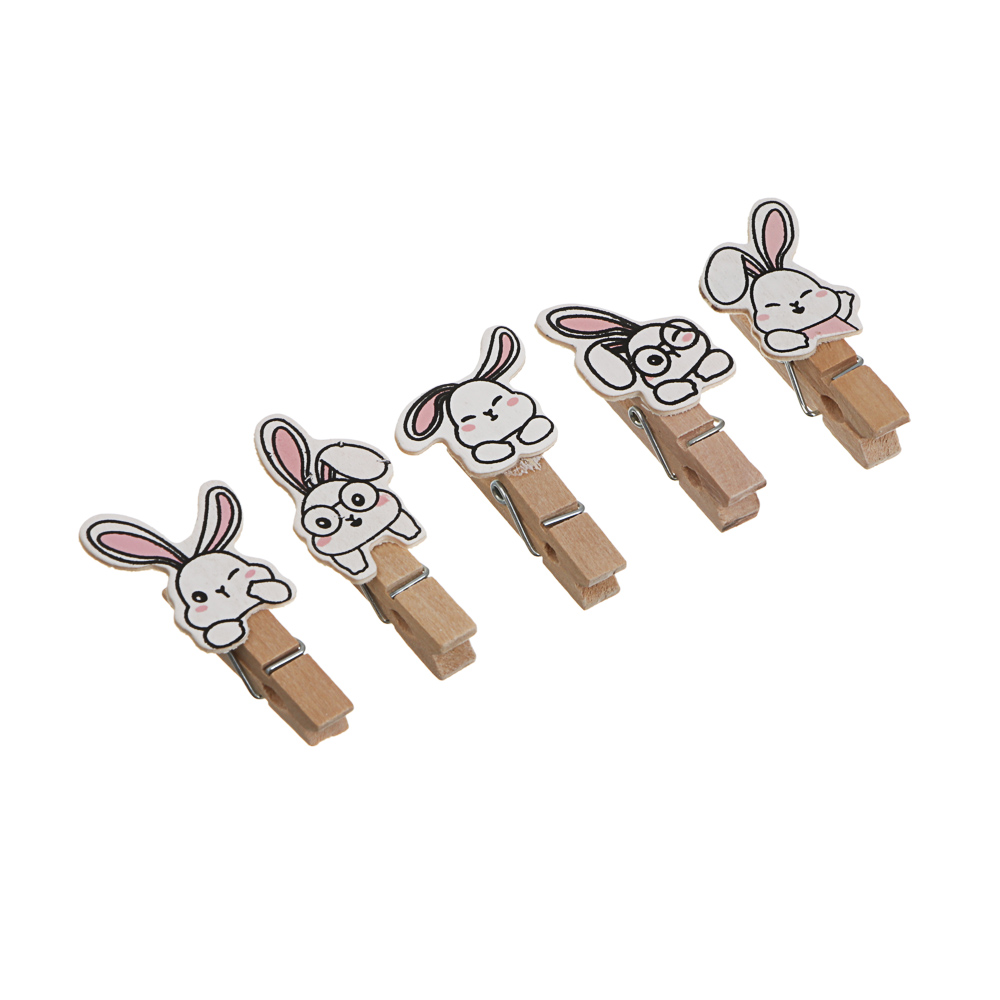 Набор прищепок тм LADECOR, дерево, металл, 14,5х12 см, 10 шт, 2 вида, арт.№ 535-221