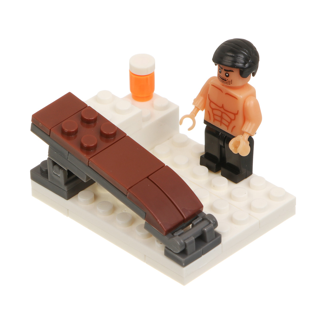 ИГРОЛЕНД Конструктор "Тренажерный зал" 6 в 1, в банке, 6,5х9 см, ABS, 6 видов, арт.№ 265-682