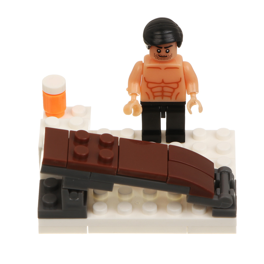 ИГРОЛЕНД Конструктор "Тренажерный зал" 6 в 1, в банке, 6,5х9 см, ABS, 6 видов, арт.№ 265-682