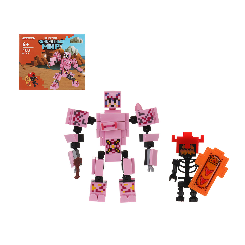 ИГРОЛЕНД Конструктор "Квадратный мир" 1, 12х4х10 см, ABS, 8 видов, арт.1, арт.№ 265-684