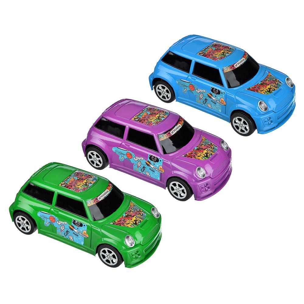 ИГРОЛЕНД Машина городская, инерция, пластик, 17х8х6см, 3 цвета, арт.№ 292-192