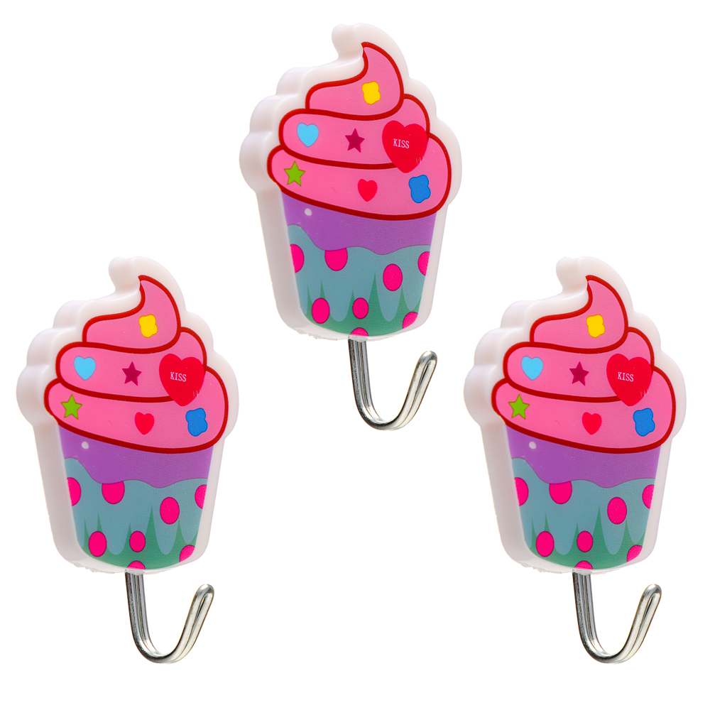 VETTA Крючки самоклеящиеся на блистере "Идиллия", 3шт, металл, пластик,  4 дизайна, арт.№ 440-345