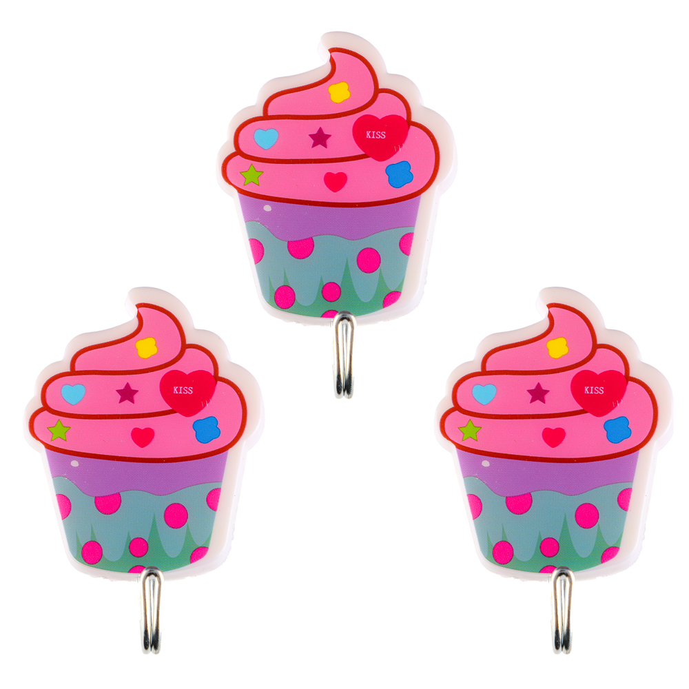 VETTA Крючки самоклеящиеся на блистере "Идиллия", 3шт, металл, пластик,  4 дизайна, арт.№ 440-345