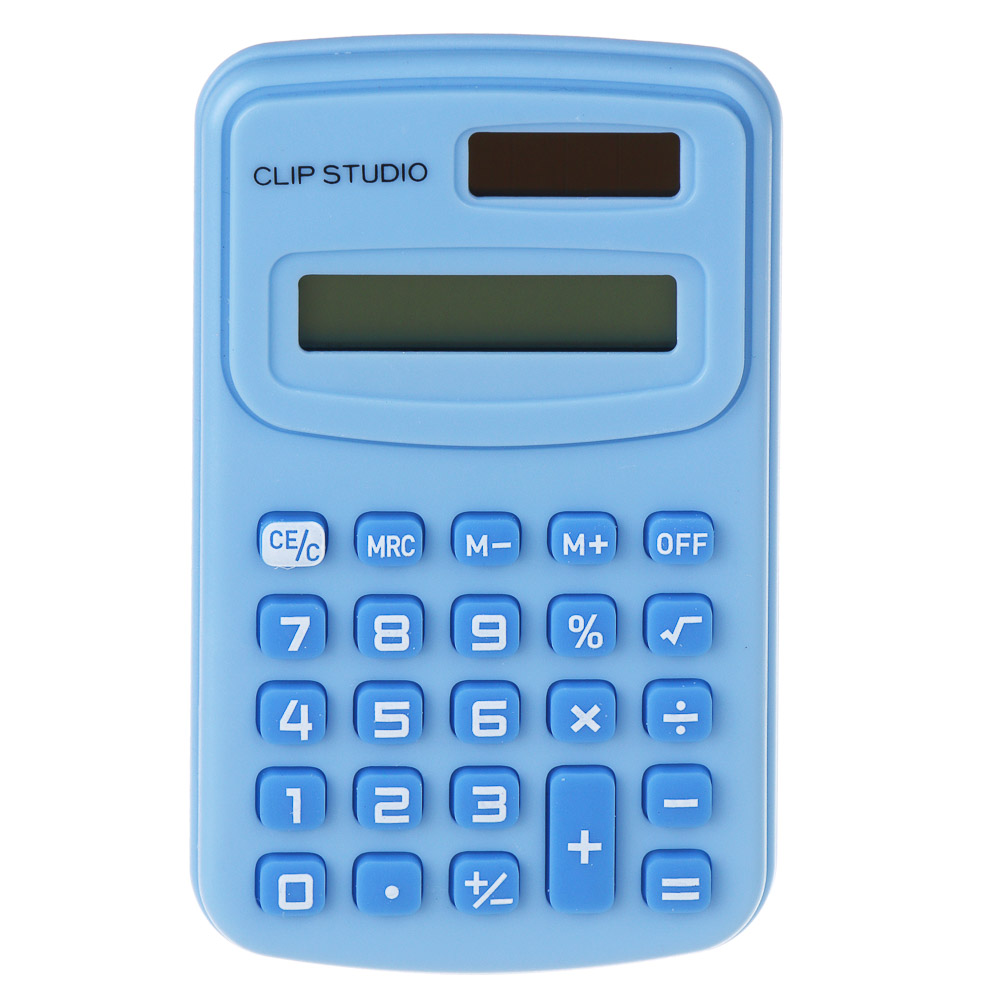 Калькулятор 8-разрядный карманный 10х6,2х0,9 см ClipStudio, пластик, ПВХ коробка, 4 цвета, арт.№ 580-205