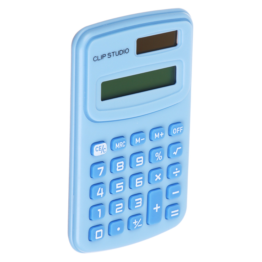 Калькулятор 8-разрядный карманный 10х6,2х0,9 см ClipStudio, пластик, ПВХ коробка, 4 цвета, арт.№ 580-205