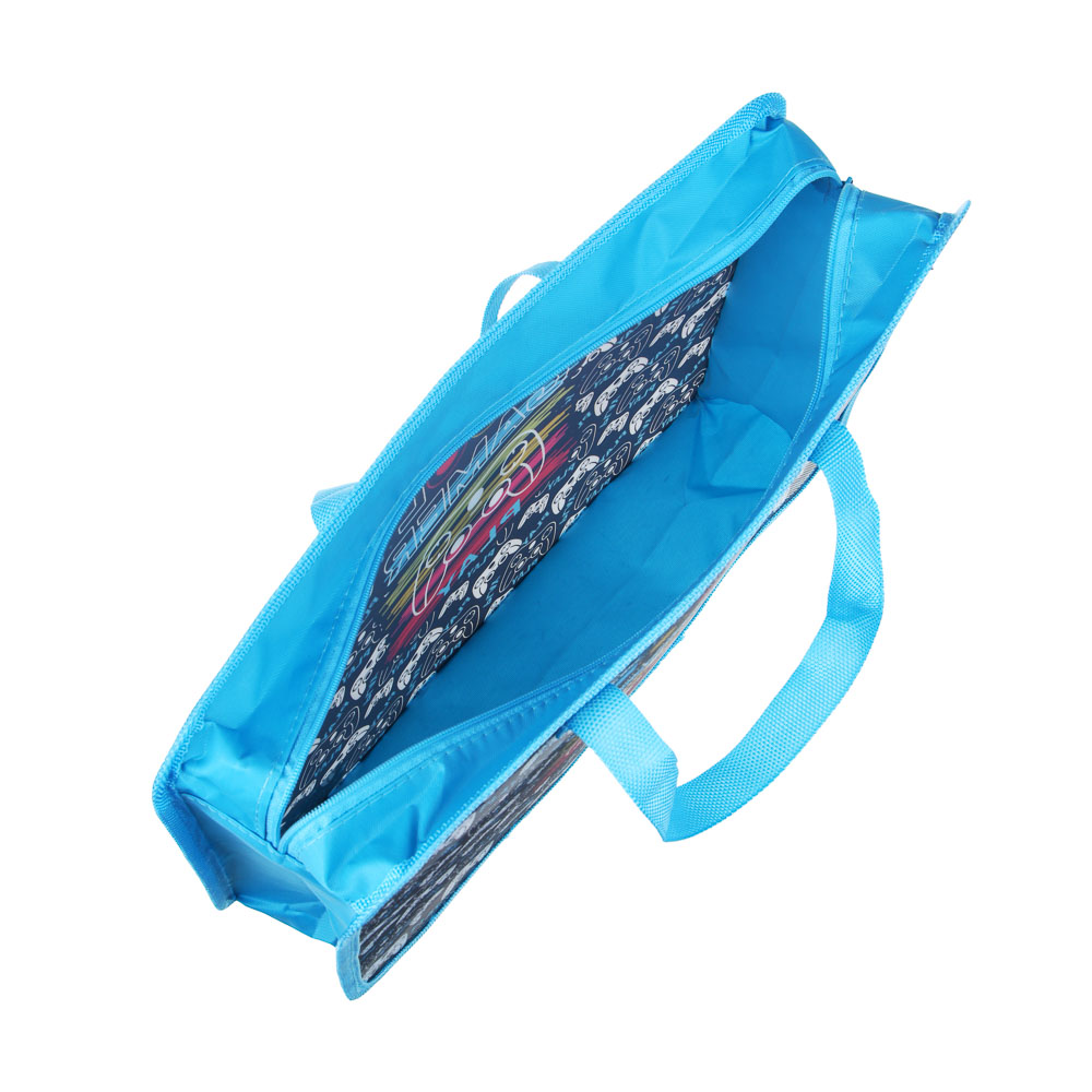 КУЛ ГЕЙМЕР Папка для тетрадей 33,5x26см, для A4, расширение, молния сверху, ручки, пластик, арт.№ 236-091