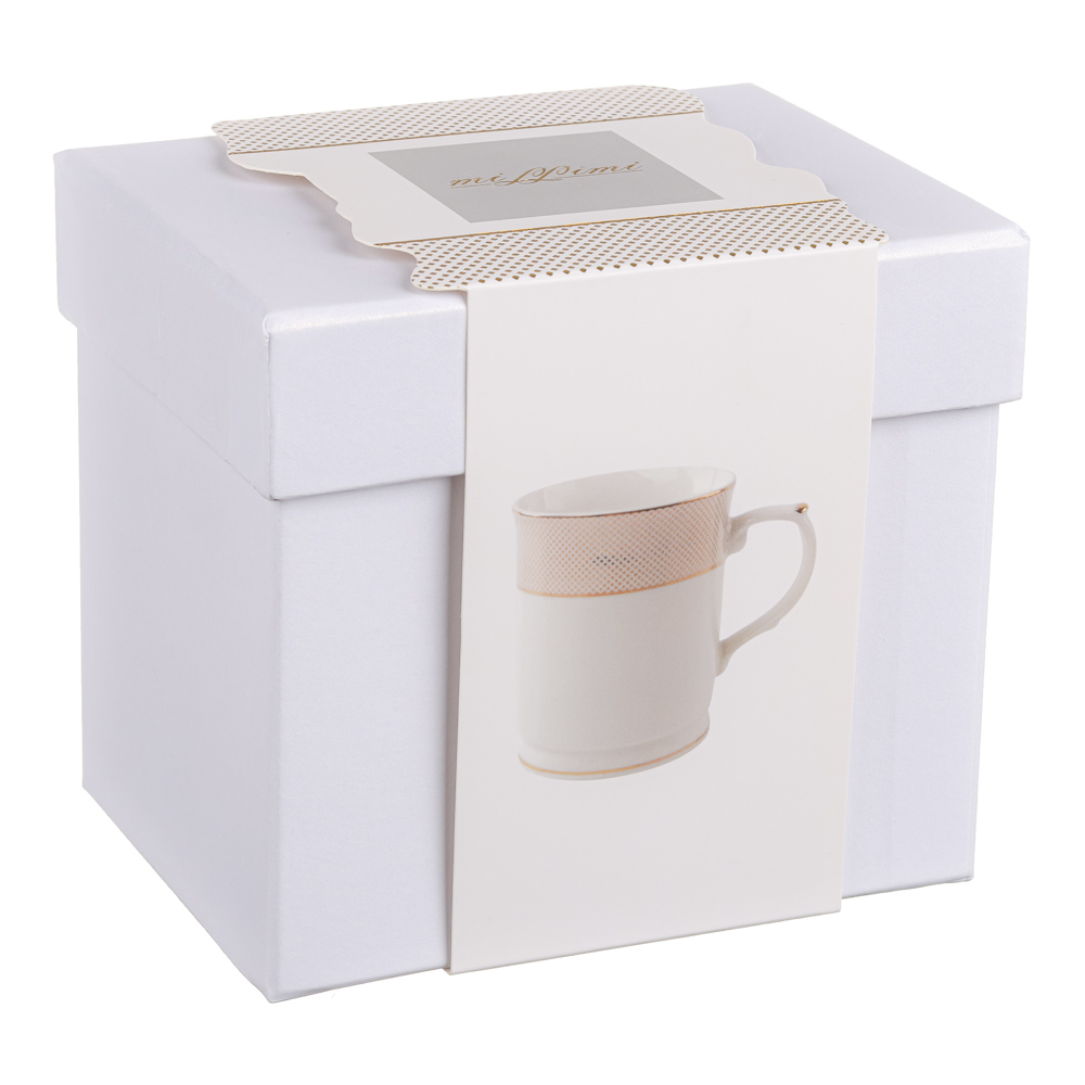 MILLIMI Голд Кружка 400мл, костяной фарфор, арт.№ 802-124