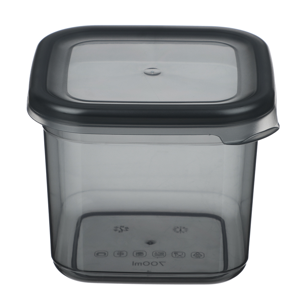 Ёмкость для сыпучих продуктов 0,7л 110х105х95мм, пластик, графит, арт.№ 861-583