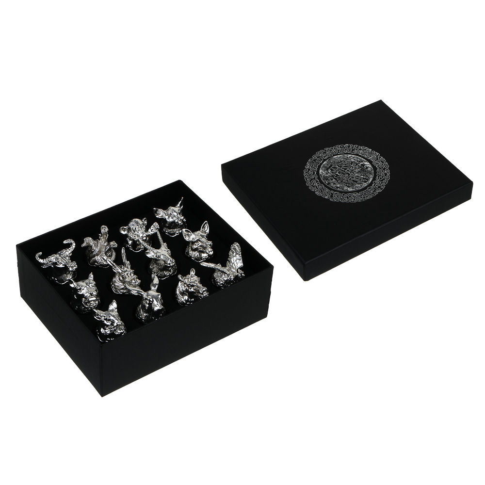 Набор стопок перевертышей тм MILLIMI Знаки зодиака, 30мл, серебро, стекло, 12шт, арт.№ 878-604