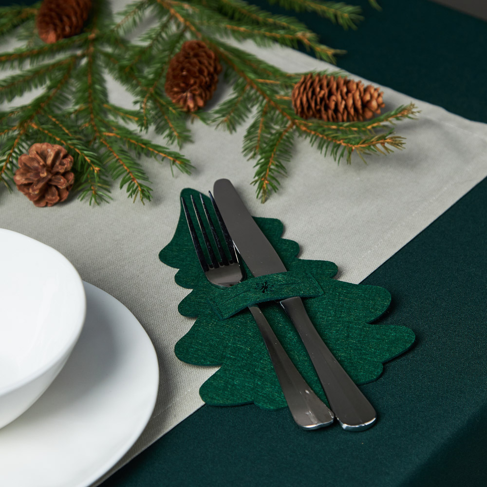 PROVANCE Асти Подставка фетровая под столовые приборы, 2шт в комплекте, 100% полиэстер, зеленый, арт.№ 492-122