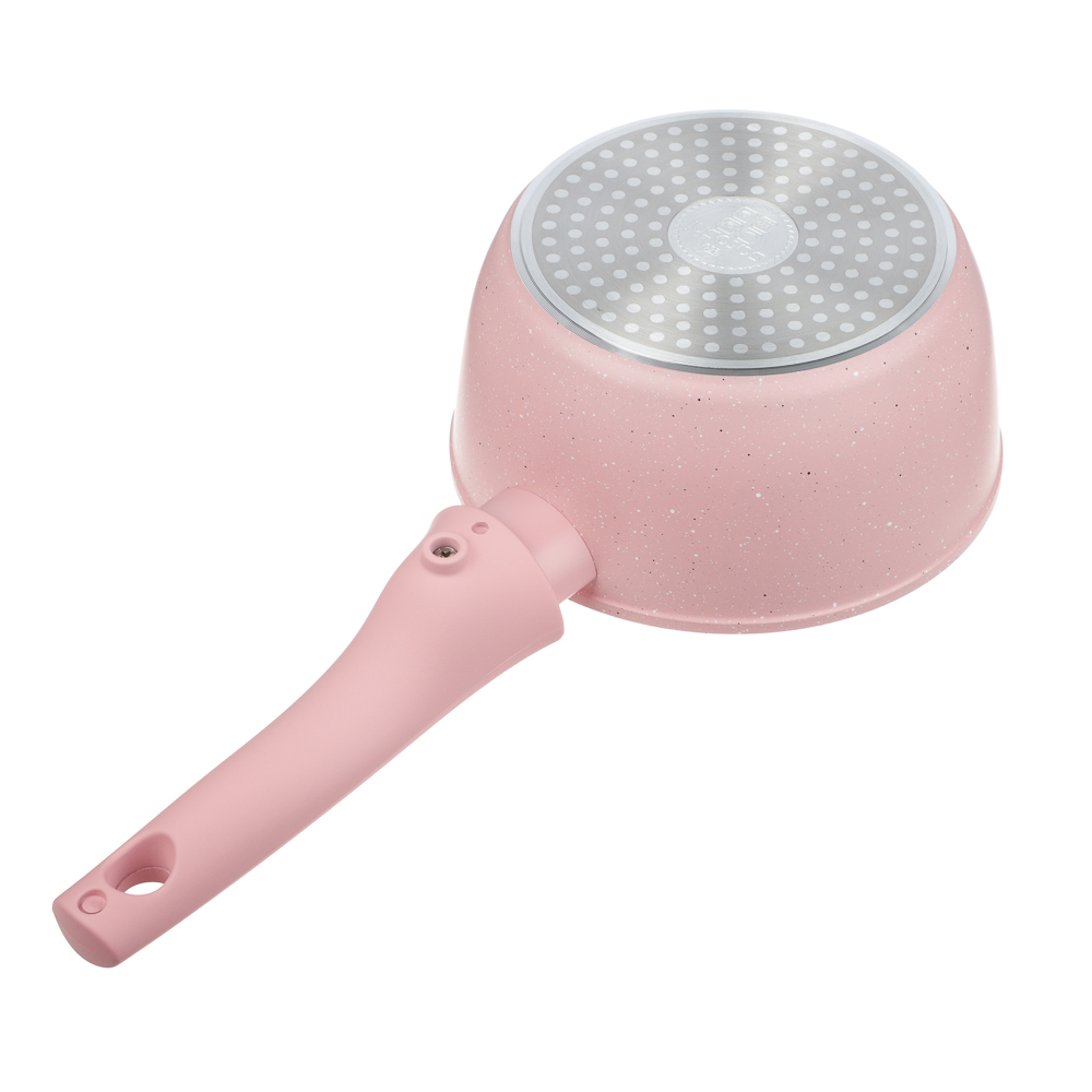 Ковш тм SATOSHI Ботаника 1,3л, d16см, с крышкой, съем. ручка, антиприг. покр. мрамор, инд, 3 цвета, арт.№ 846-773