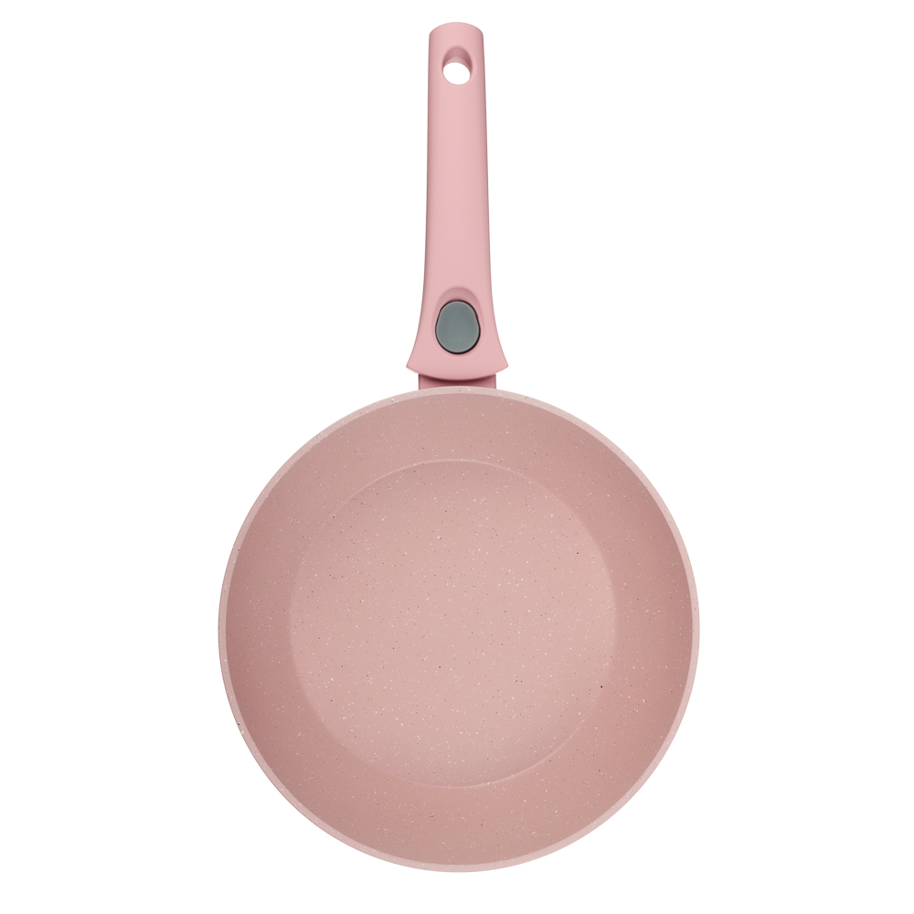 Сковорода глубокая литая тм SATOSHI Ботаника d24см, антиприг.покр. мрамор, съем. ручка, инд, 3 цвета, арт.№ 846-774