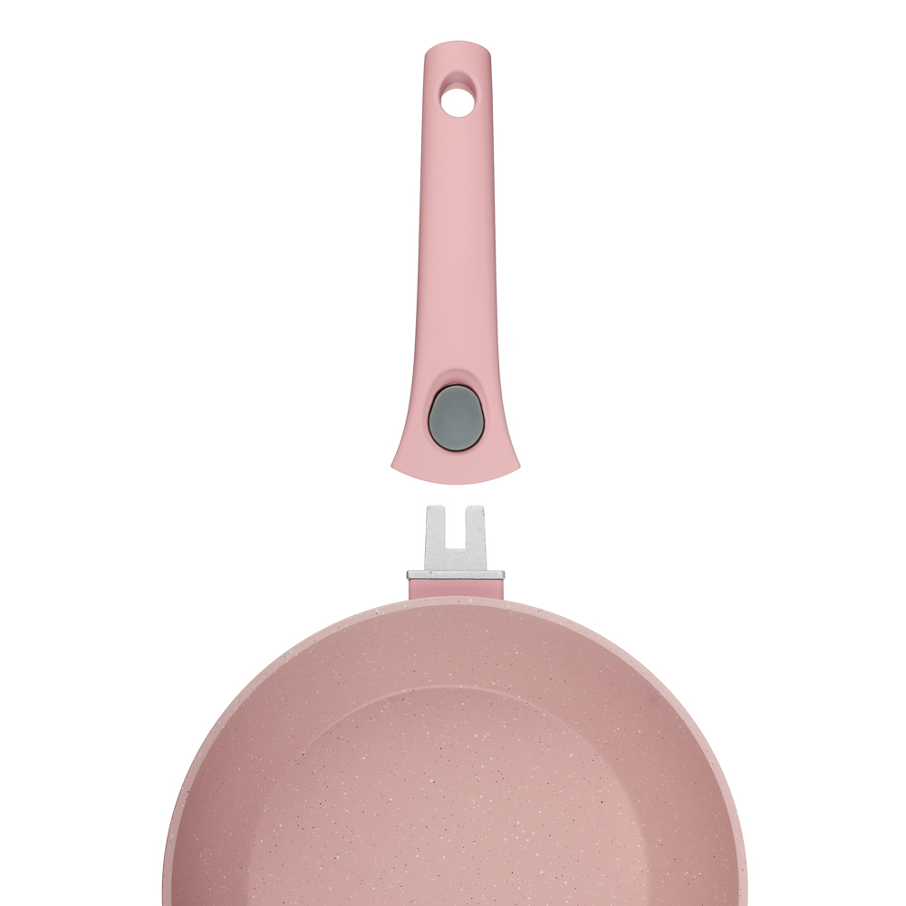 Сковорода глубокая литая тм SATOSHI Ботаника d24см, антиприг.покр. мрамор, съем. ручка, инд, 3 цвета, арт.№ 846-774