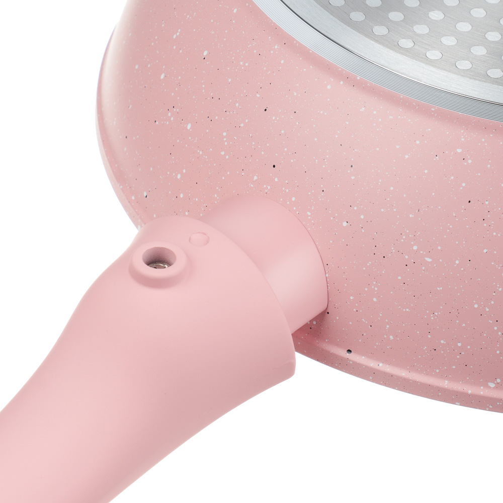 Сковорода глубокая литая тм SATOSHI Ботаника d24см, антиприг.покр. мрамор, съем. ручка, инд, 3 цвета, арт.№ 846-774