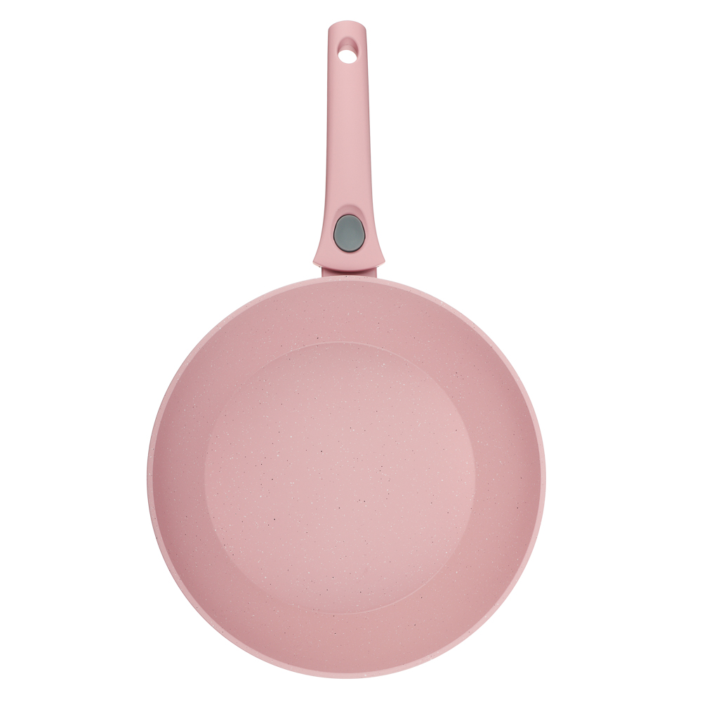 Сковорода глубокая литая тм SATOSHI Ботаника d28см, антиприг.покр. мрамор, съем. ручка, инд, 3 цвета, арт.№ 846-775