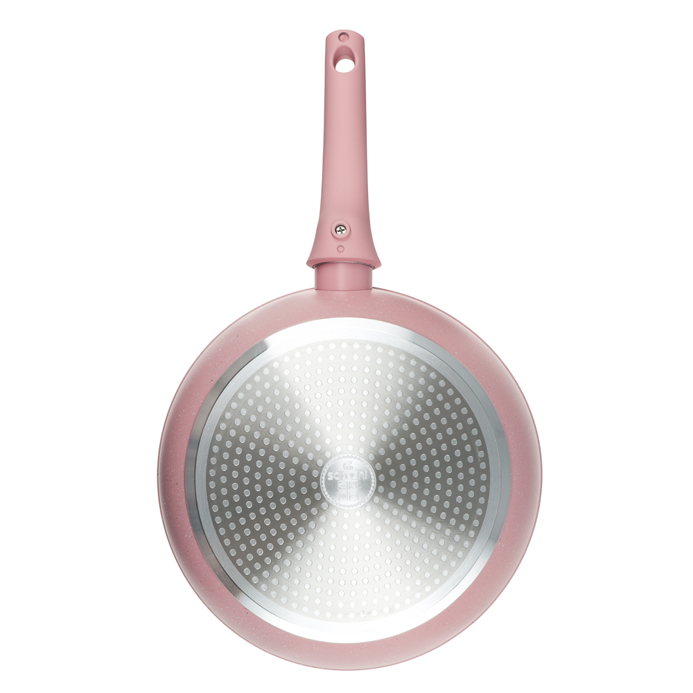 Сковорода глубокая литая тм SATOSHI Ботаника d28см, антиприг.покр. мрамор, съем. ручка, инд, 3 цвета, арт.№ 846-775